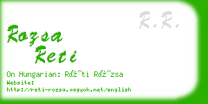 rozsa reti business card